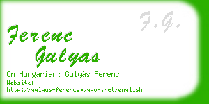 ferenc gulyas business card