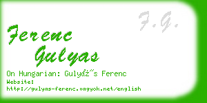 ferenc gulyas business card